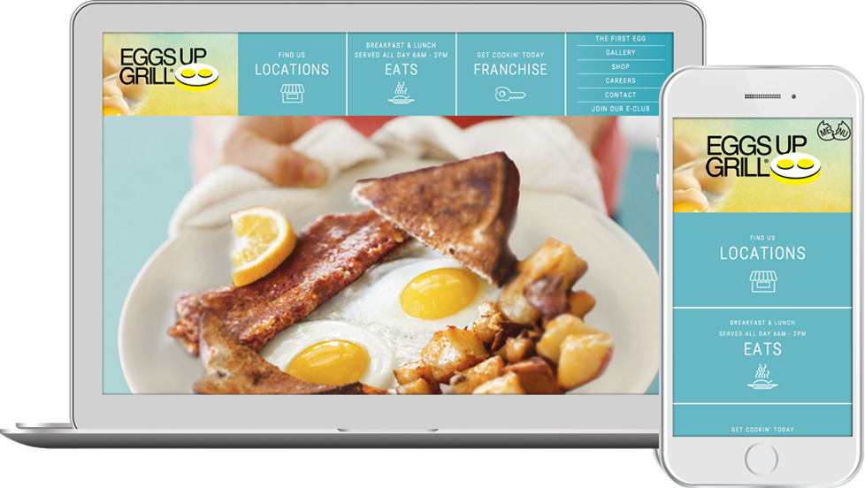 Eggs Up Grill site Design LHWH Advertising & PR